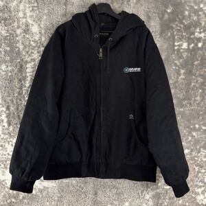 Dri-Duck Sz XL Outdoor Canvas Quilted Lined Hooded Jacket Black Men